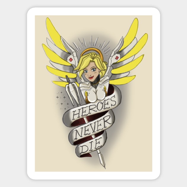 Old School Tattoo Mercy Sticker by AlexRoivas